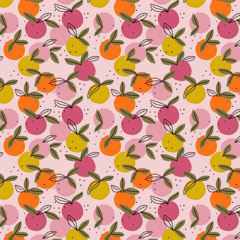 GOTS Organic Cotton Print - Peachy - The Fabric Counter