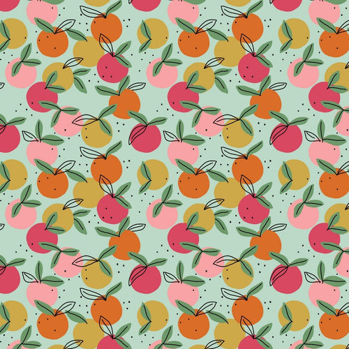 GOTS Organic Cotton Print - Peachy - The Fabric Counter