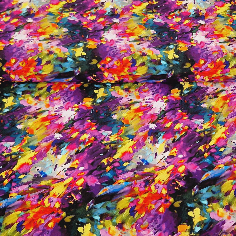 "La Moda" 100% Viscose Digital Print - Colourburst - The Fabric Counter