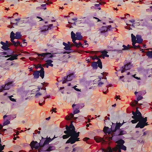 "La Moda" 100% Viscose Digital Print - Watercolour Floral - The Fabric Counter