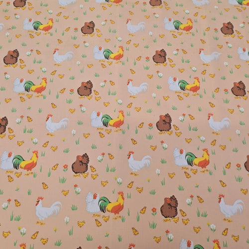 Polycotton - Chickens - The Fabric Counter