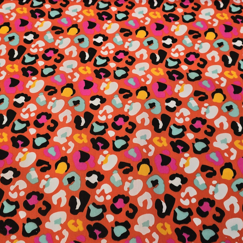 Polycotton - Colourful Leopard - The Fabric Counter