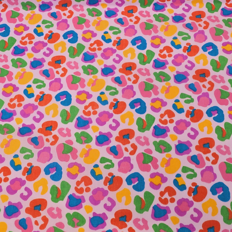 Polycotton - Colourful Leopard - The Fabric Counter