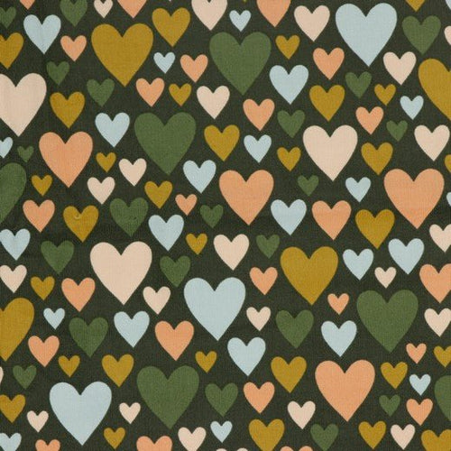 Printed Needle Corduroy - Hearts - The Fabric Counter