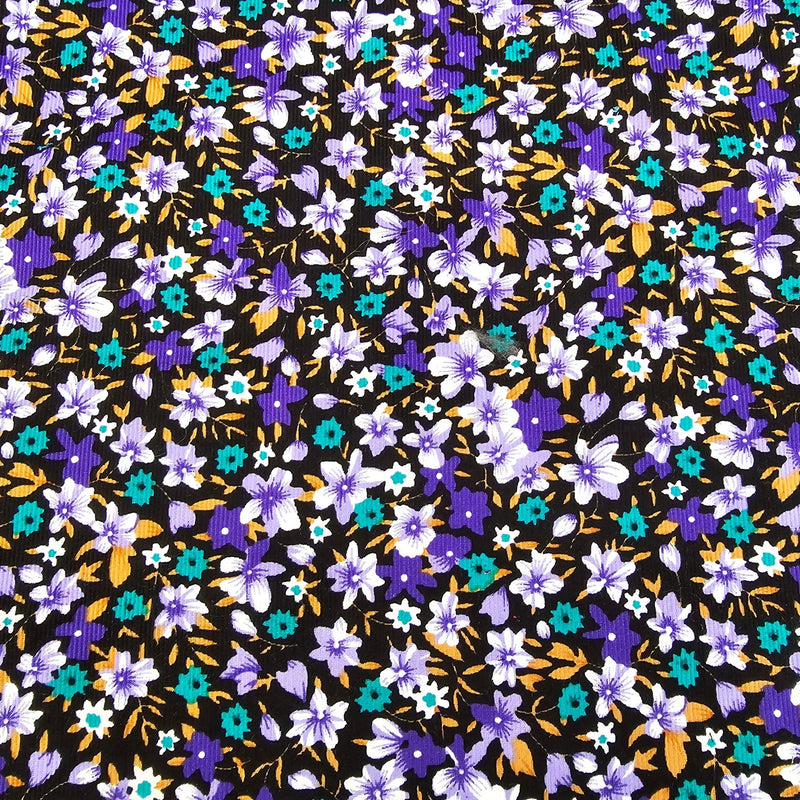 Printed Needle Corduroy - Vintage Floral - The Fabric Counter