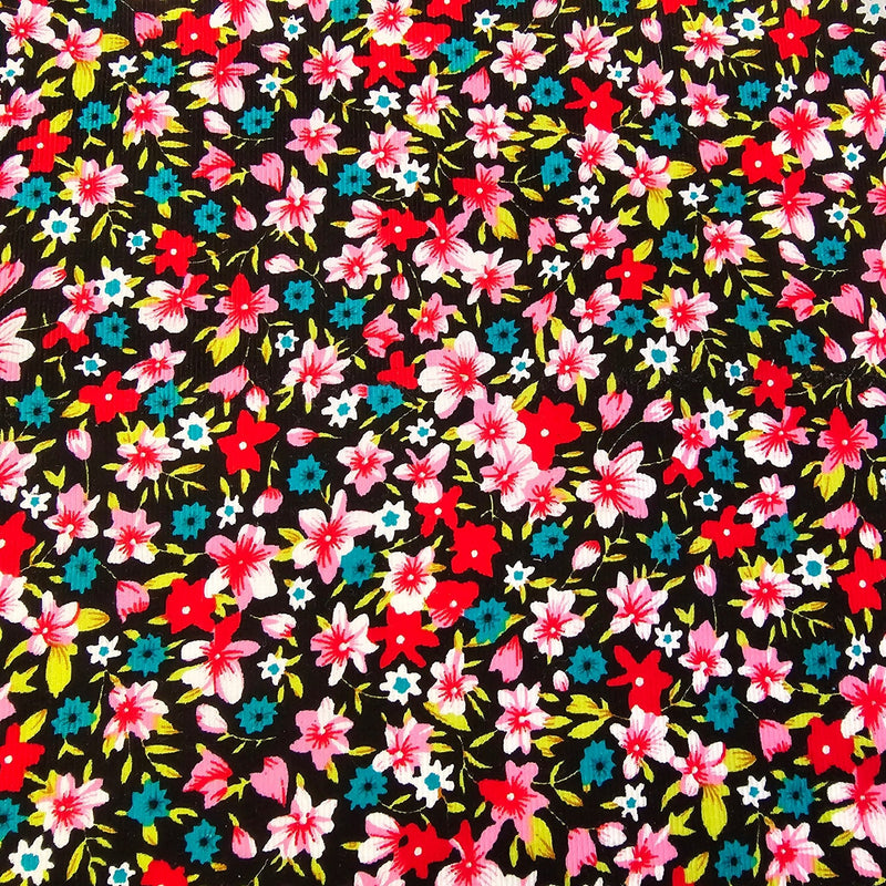 Printed Needle Corduroy - Vintage Floral - The Fabric Counter