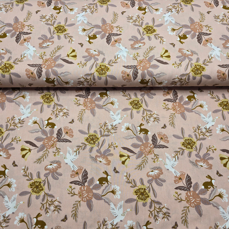 GOTS Organic Cotton - Birds & Floral
