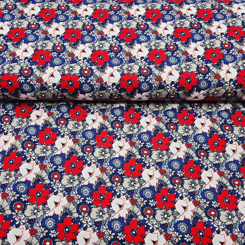 100% Cotton Print - Retro Floral