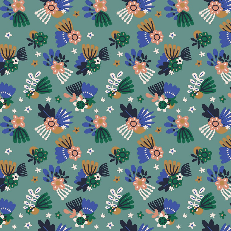 Soft Sweat Brushed Cotton Jersey - Floral
