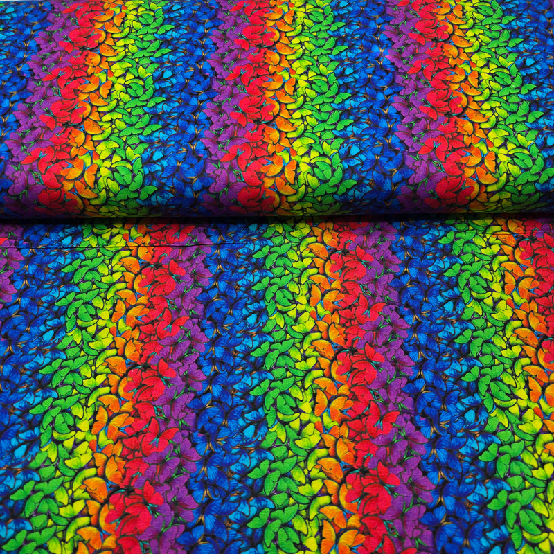 100% Cotton Print - Rainbow Butterflies