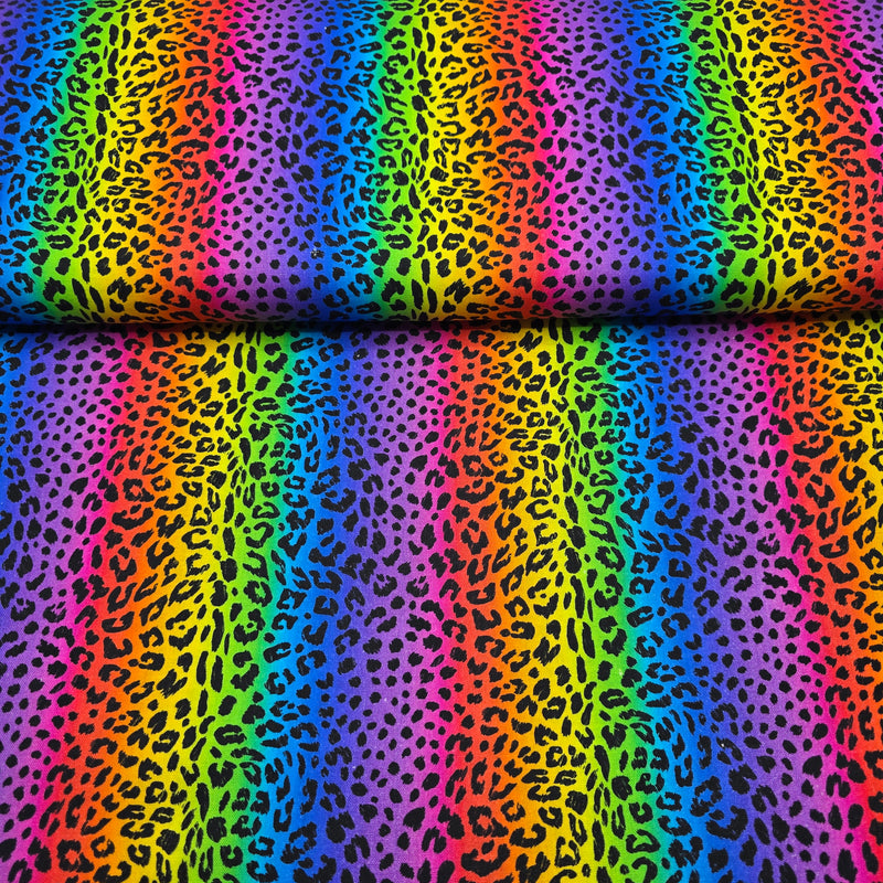 100% Cotton Print - Rainbow Leopard