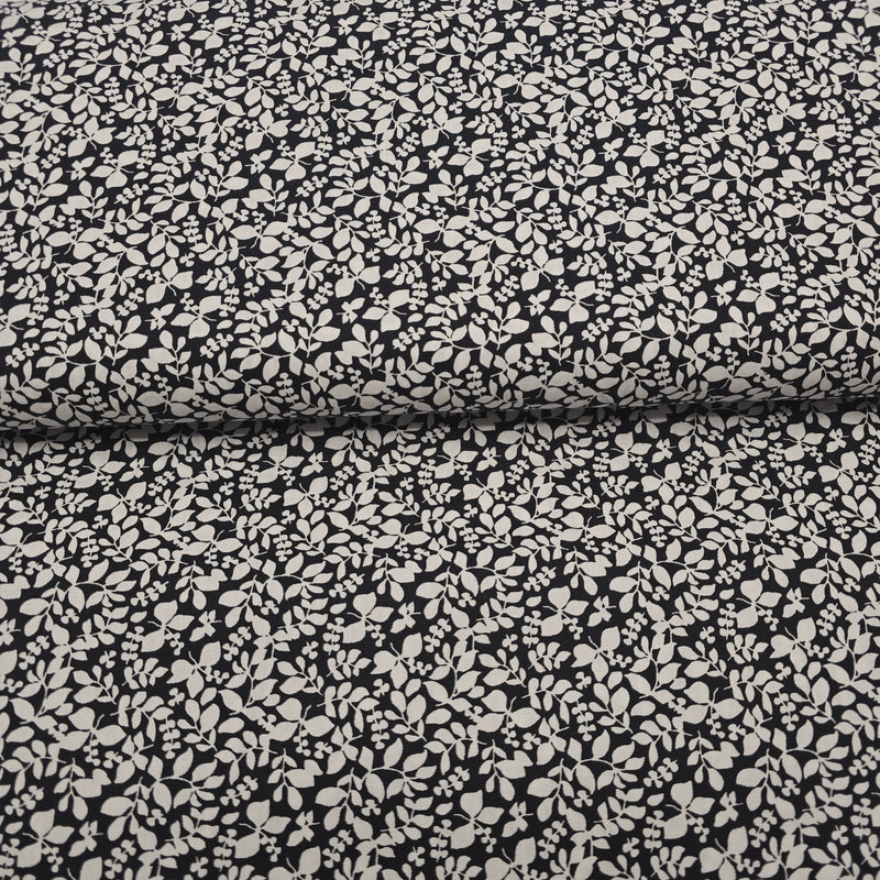 100% Cotton Print - Monochrome Botanical