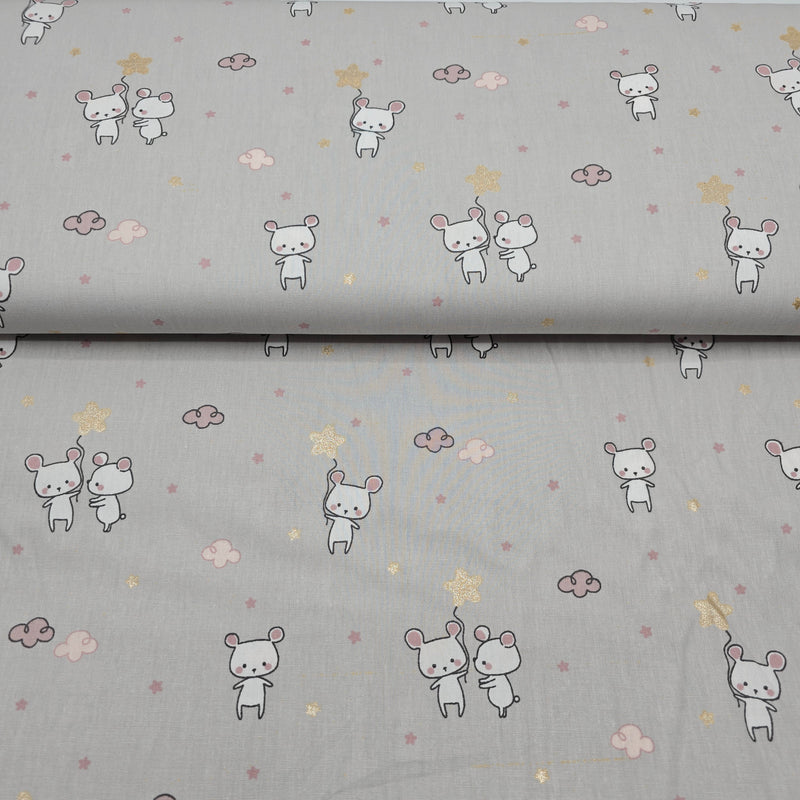 100% Cotton Print - Glitter Mouse