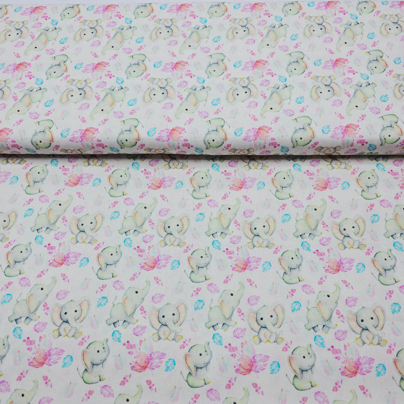 100% Cotton Print - Baby Elephants