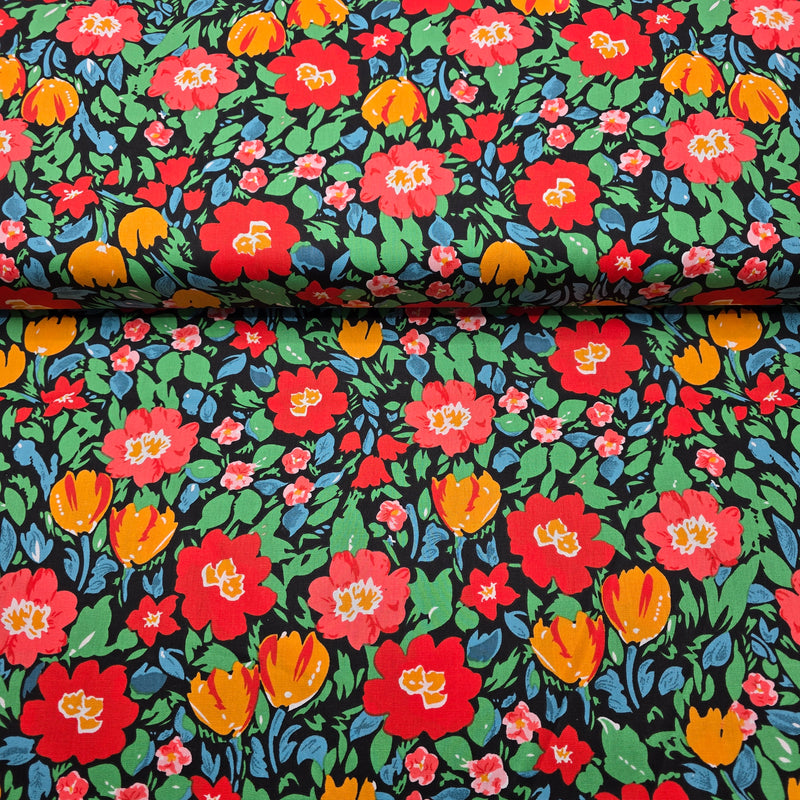 100% Cotton Print - Retro Floral