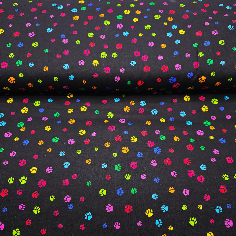 100% Cotton Print - Rainbow Paws