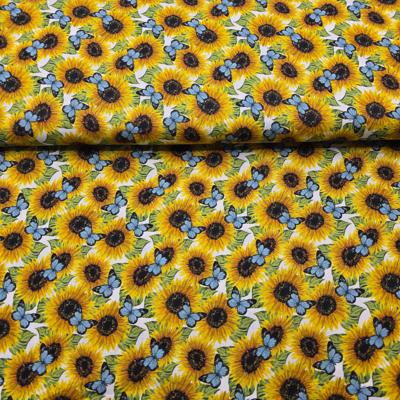 100% Cotton Print - Sunflower & Butterfly