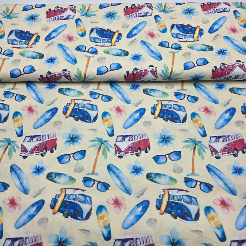 100% Cotton Print - Campervan