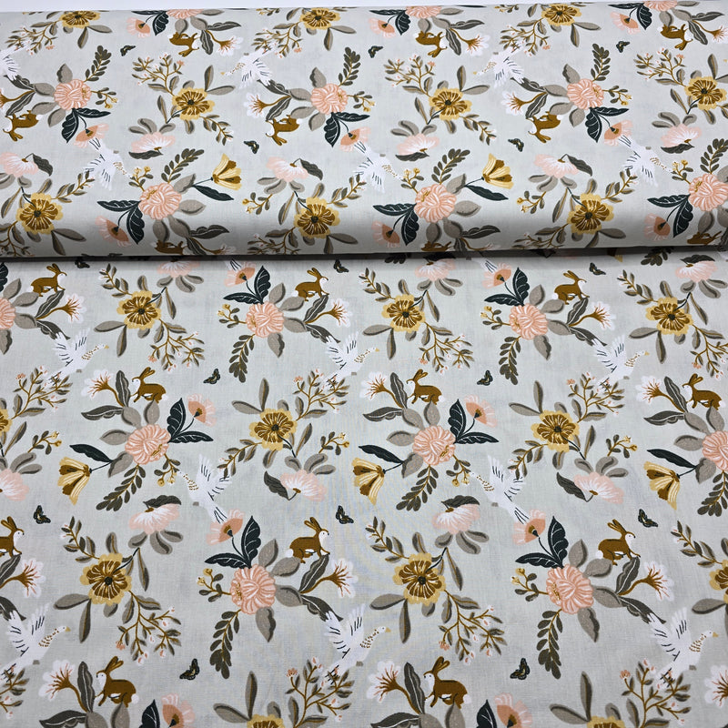 GOTS Organic Cotton - Birds & Floral