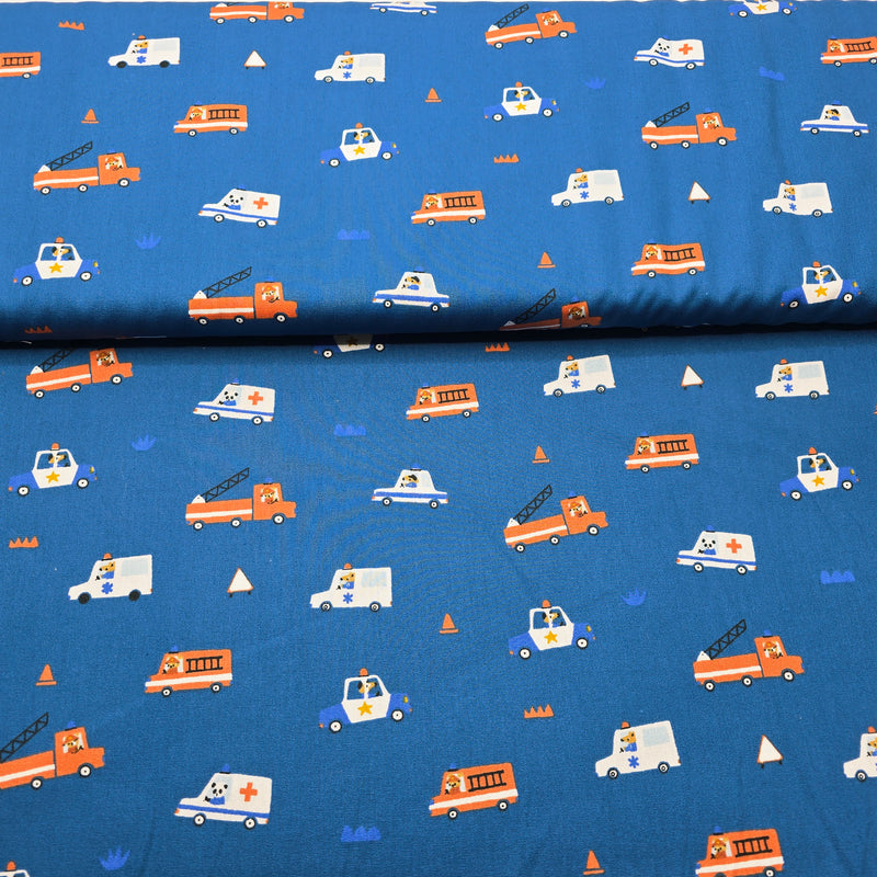 100% Cotton Print - Emergency Vehicles