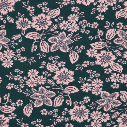 Soft Sweat Brushed Cotton Jersey - Floral - The Fabric Counter