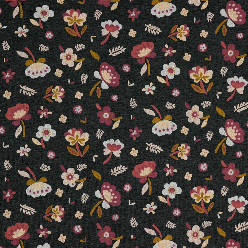 Soft Sweat Cotton Jersey - Floral - The Fabric Counter