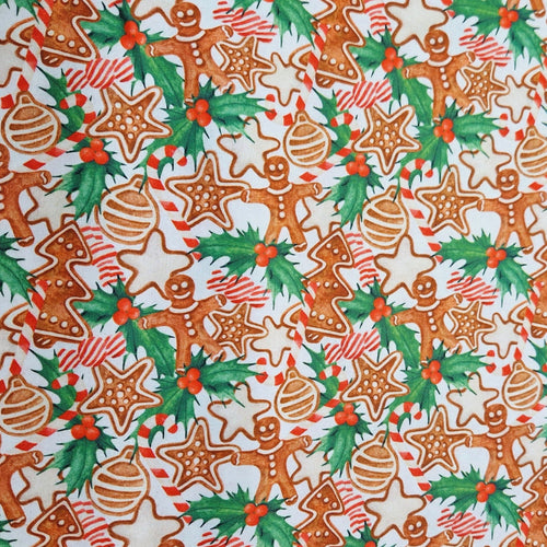100% Cotton Digital Print - Christmas - Gingerbread - The Fabric Counter
