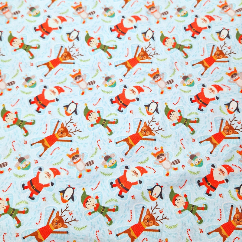 100% Cotton Digital Print - Christmas - Santa & Friends - The Fabric Counter