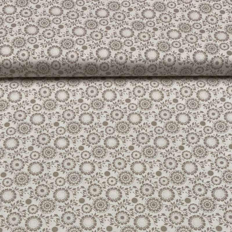 100% Cotton Ditsy Print - Beige - The Fabric Counter
