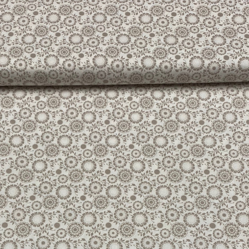 100% Cotton Ditsy Print - Beige - The Fabric Counter