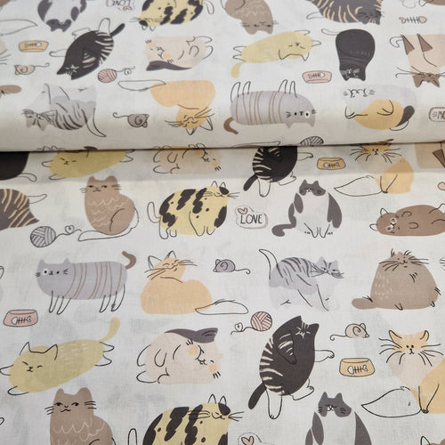 100% Cotton Print - Cats - The Fabric Counter