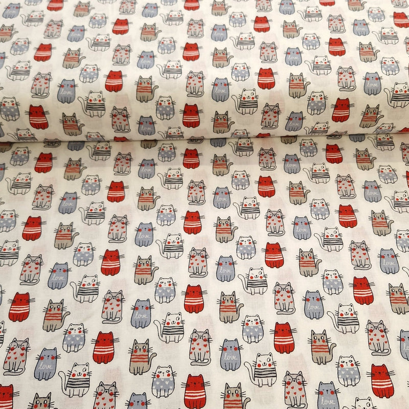 100% Cotton Print - Chic Cats - The Fabric Counter