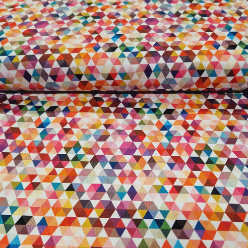 100% Cotton Print - Colourful Hexagon - The Fabric Counter