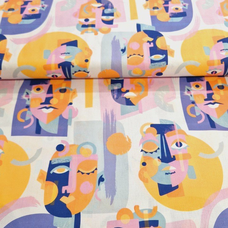 100% Cotton Print - Face - The Fabric Counter