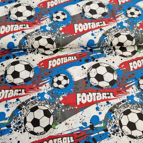 100% Cotton Print - Football - The Fabric Counter