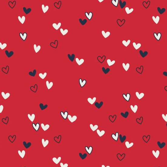 100% Cotton Print - Hearts - The Fabric Counter
