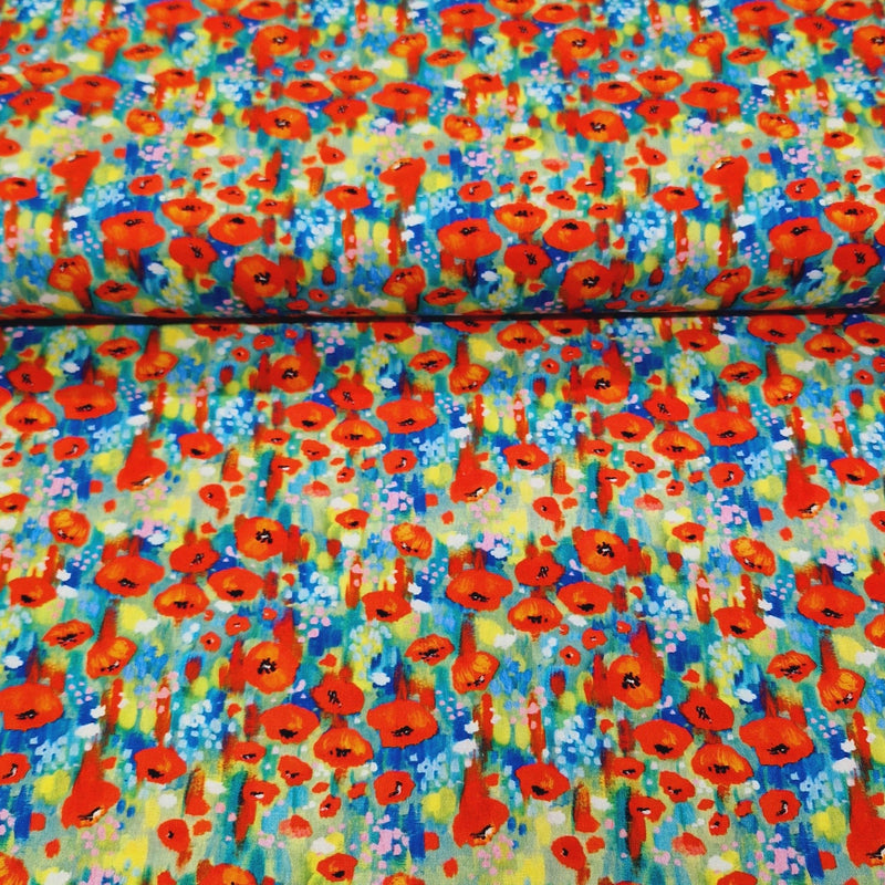 100% Cotton Print - Impressions Poppies - The Fabric Counter