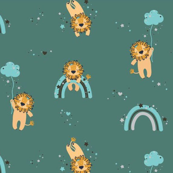 100% Cotton Print - Lions - The Fabric Counter