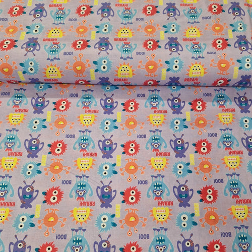 100% Cotton Print - Monster - The Fabric Counter