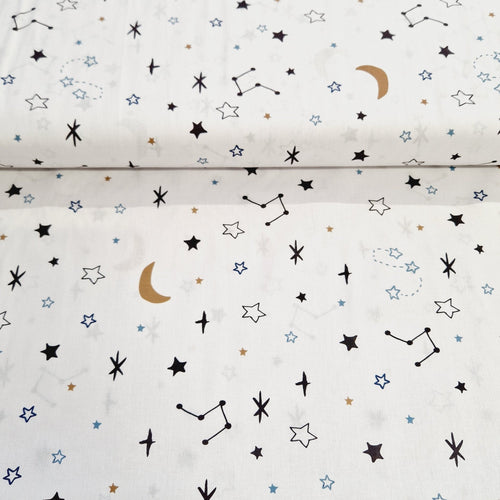 100% Cotton Print - Moon & Stars - The Fabric Counter