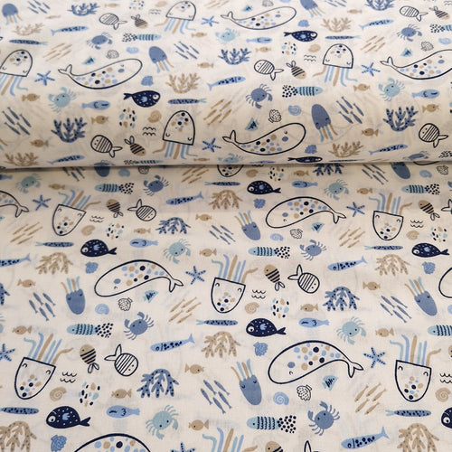 100% Cotton Print - Sea Life - The Fabric Counter