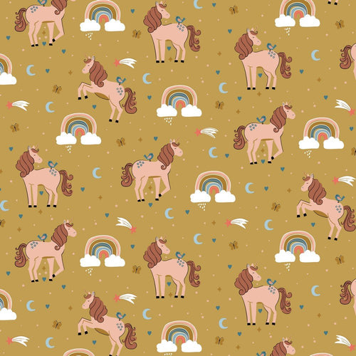 100% Cotton Print - Unicorn & Rainbow - The Fabric Counter