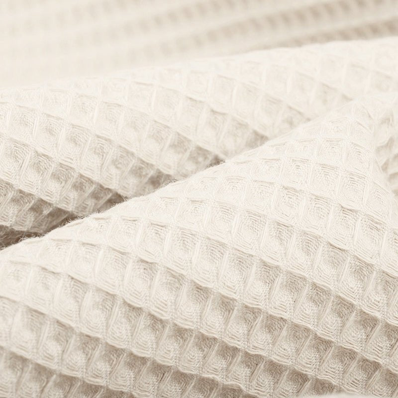 100% Cotton Waffle - Light Beige - The Fabric Counter