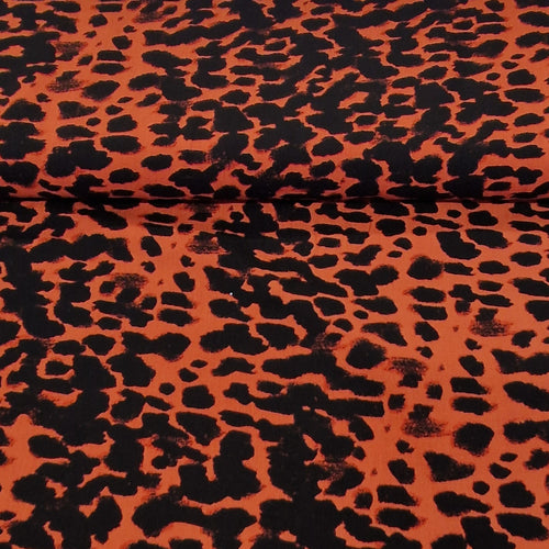 100% Viscose - Animal Print - Rust - The Fabric Counter
