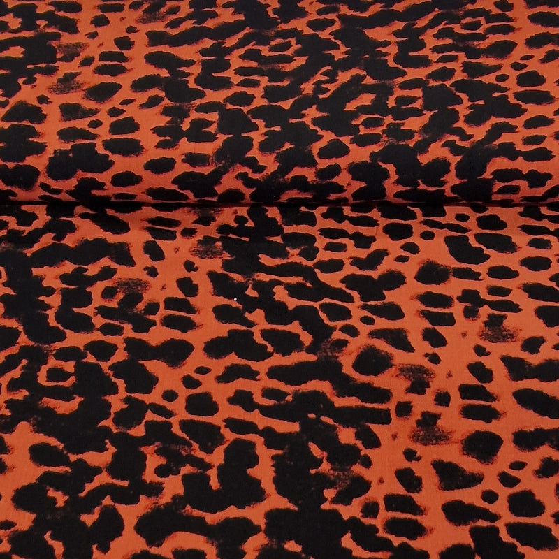 100% Viscose - Animal Print - Rust - The Fabric Counter