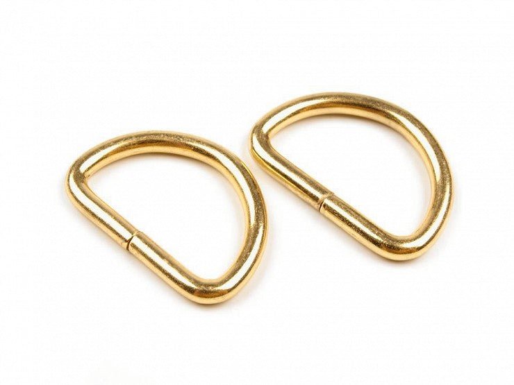25mm Metal D Rings - Gold (pair) - The Fabric Counter