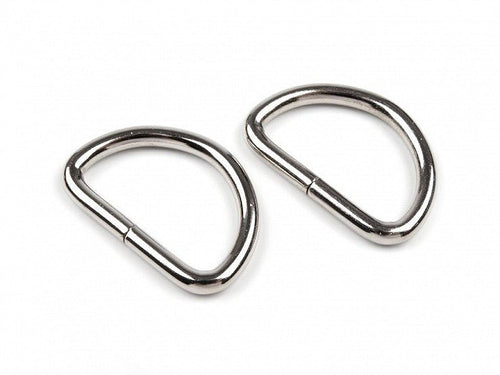 25mm Metal D Rings - Silver (pair) - The Fabric Counter