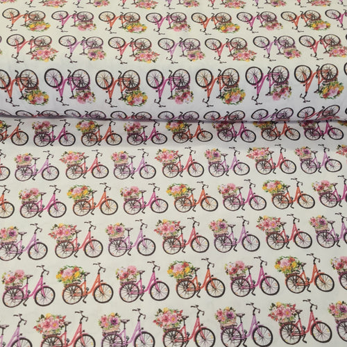 Bicycles Digital Cotton Print - The Fabric Counter