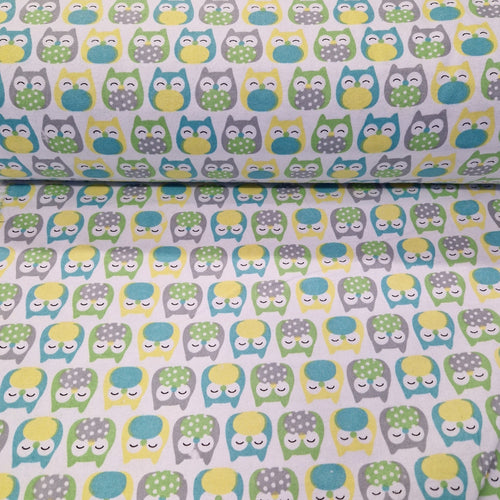 Brushed Cotton - Owl - The Fabric Counter