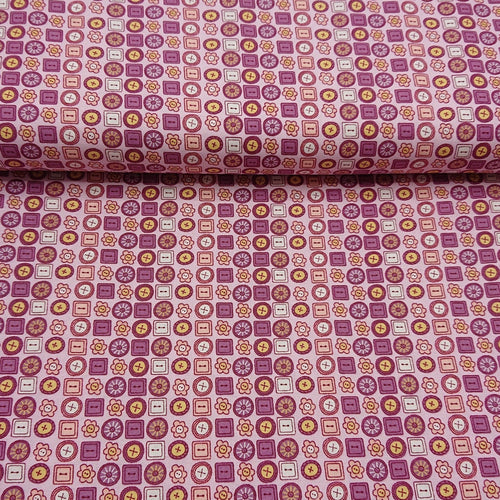 Button Cotton Print - The Fabric Counter